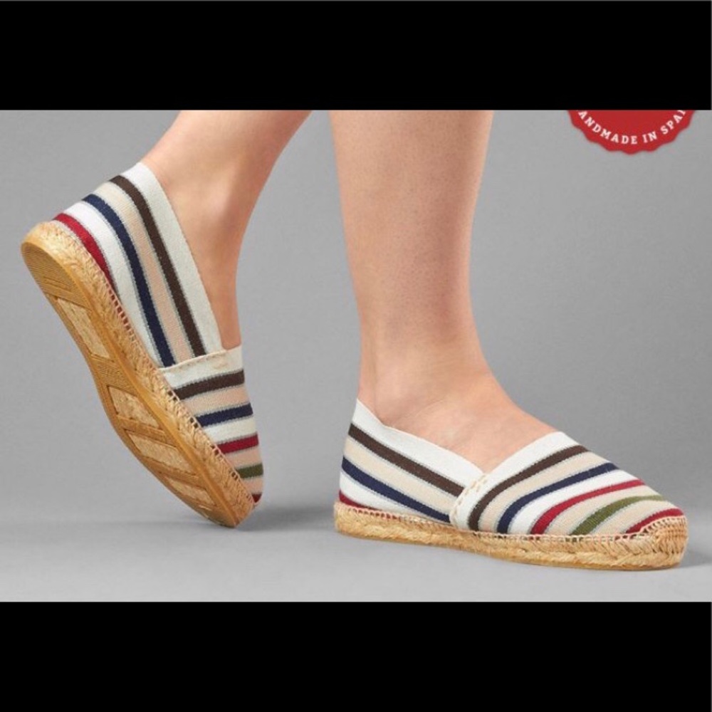 Cousu Main Classic flat French stripes espadrilles